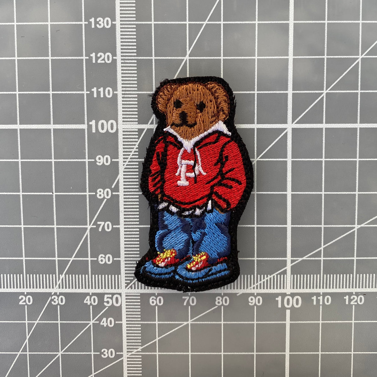 Designer Bear Red Sweater Embroidered Iron On Patch Badges and Patches