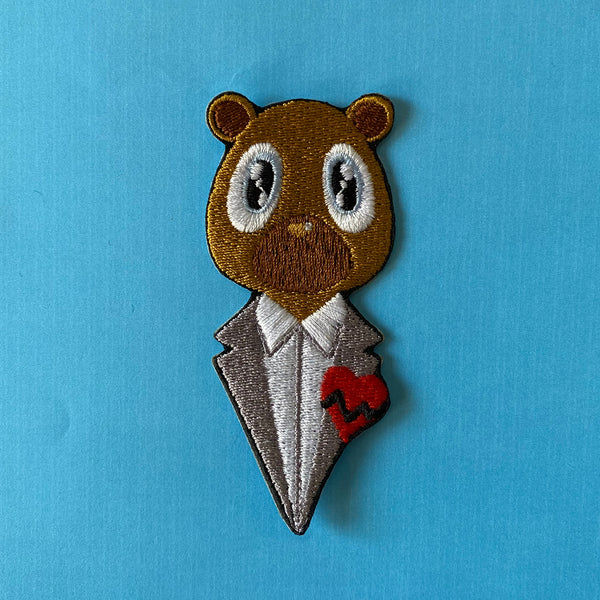808's & Heartbreak Kanye West Bear Embroidered Iron-On Patch