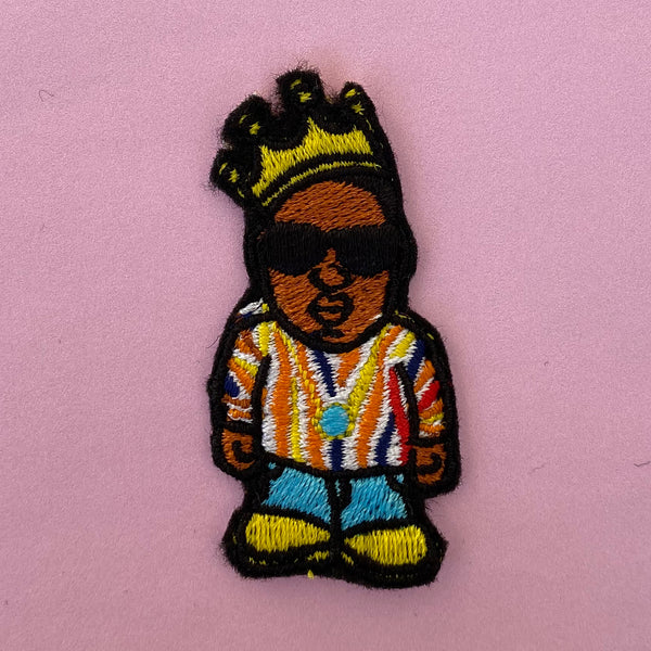 Biggie Cartoon Crown Embroidered Iron-On Patch