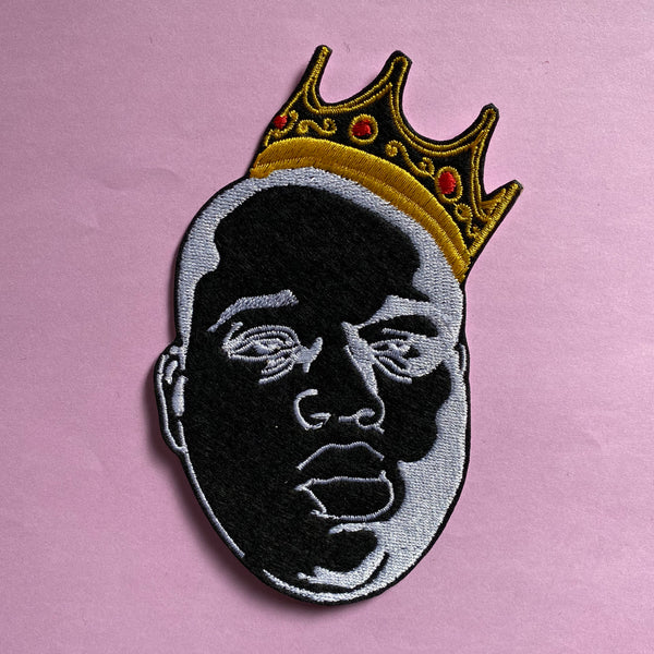 Biggie Crown Negative Embroidered Iron-On Patch