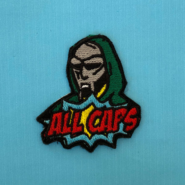 MF Doom All Caps Embroidered Iron-On Patch