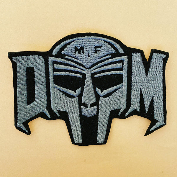 MF Doom Mask Text Patch Embroidered Iron-On Patch