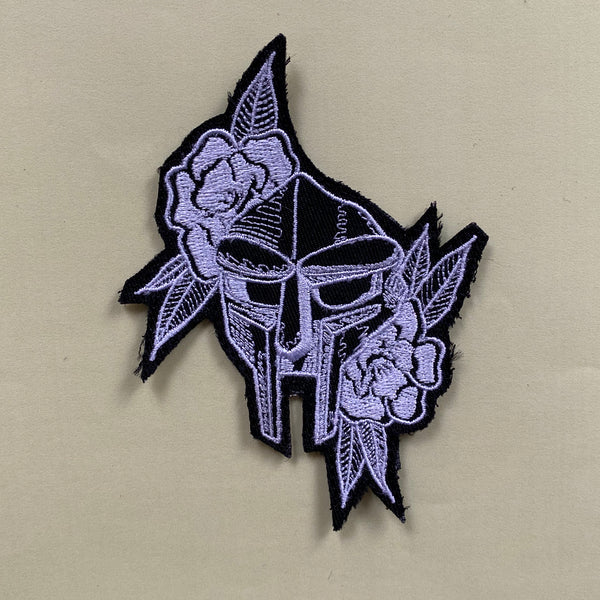 Floral Doom Mask Embroidered Iron-On Patch