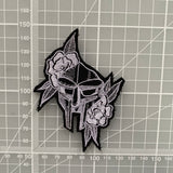 Floral Doom Mask Embroidered Iron-On Patch