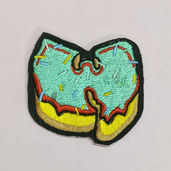 Wu Donut Green Embroidered Iron-On Patch