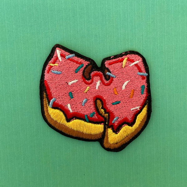 Wu Donut Pink Embroidered Iron-On Patch