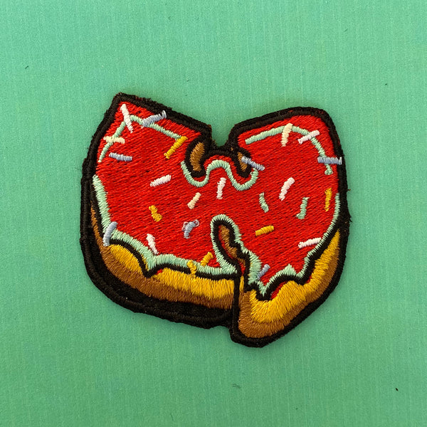 Wu Donut Red Embroidered Iron-On Patch