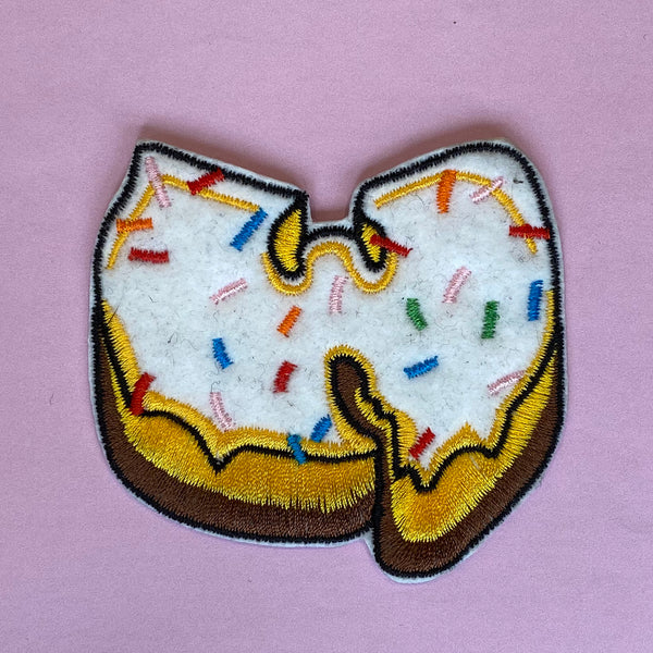 Wu Donut White Embroidered Iron-On Patch