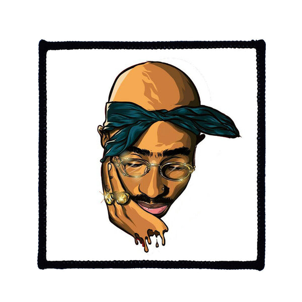 Tupac Sketch Sew On Badge