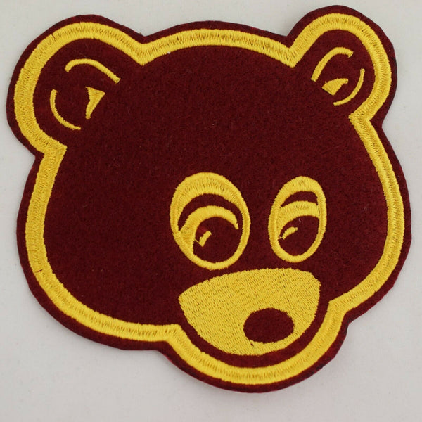 Kanye West Retro Dropout Brown Bear Large Embroidered Iron-On Patch