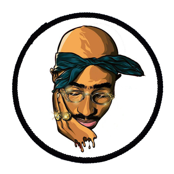 Tupac Sketch Sew On Badge